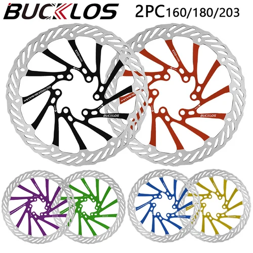 2 piezas BUCKLOS G3CS Rotor disco de freno de bicicleta 160/180/203mm disipar el calor bicicleta freno de disco hidráulico Rotor de carretera MTB Rotor para SRAM