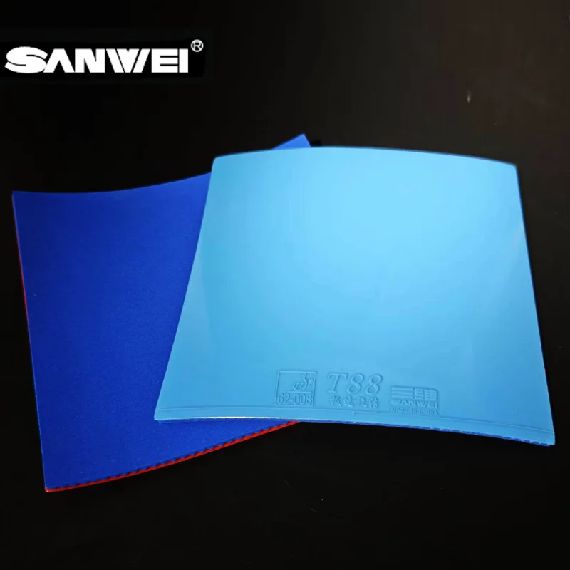 وافق ITTF SANWEI T88 ULTRA-Spin Blue Sponge فريق المقاطعات تنس الطاولة المطاط / مطاط بينج بونج