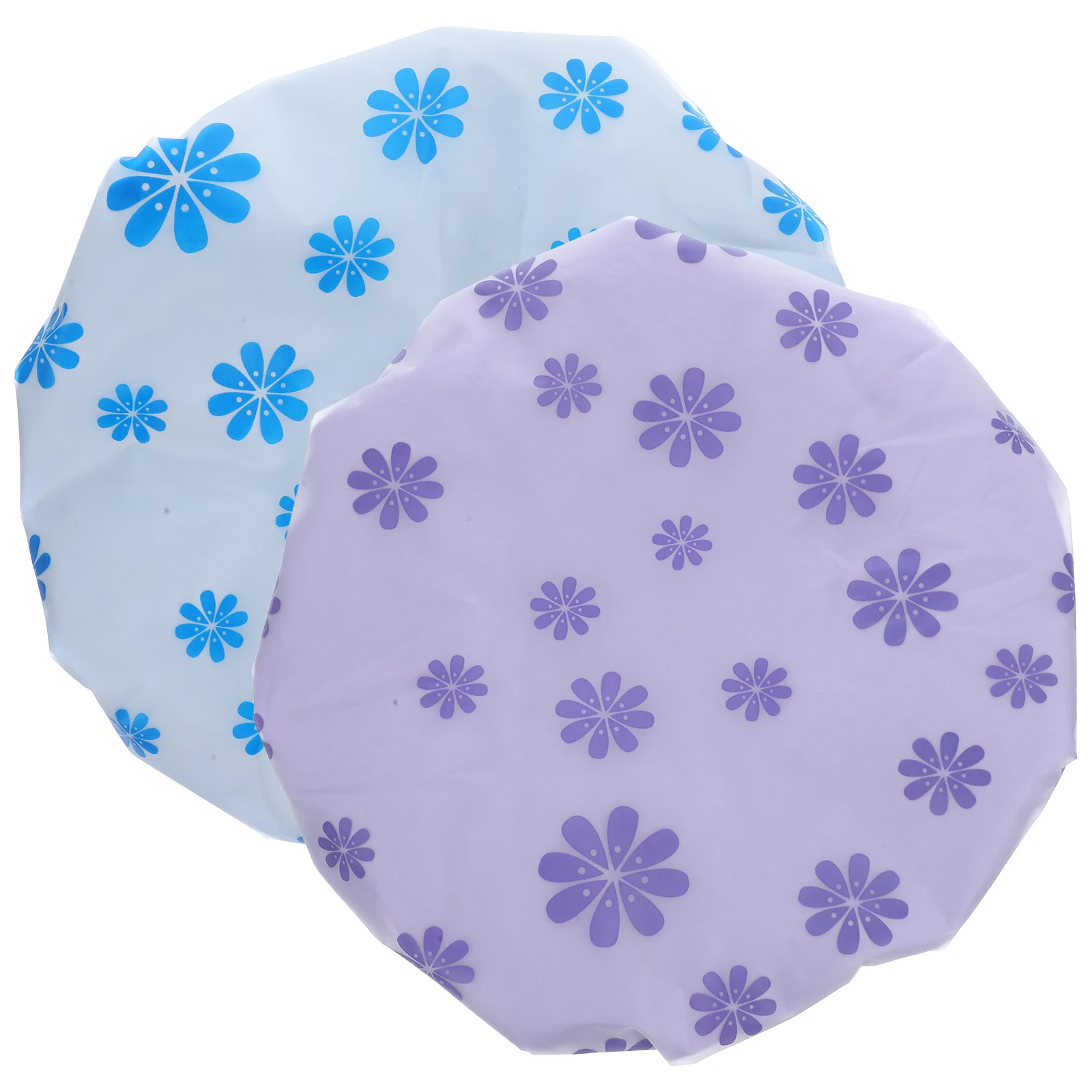 

2pcs Satin Shower Waterproof Bonnet For Sleeping Multifunctional Bathing Caps Household Shower Hats Elastic Bath Caps For Women