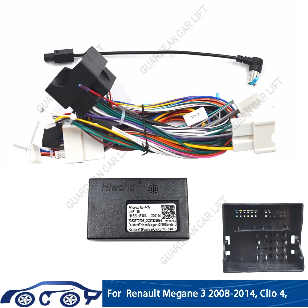 Android Canbus Box For Renault Megane 3, Renault Traffic, 16-pin Harness, Wiring Power Cables, Car Radio power , 2008-2014