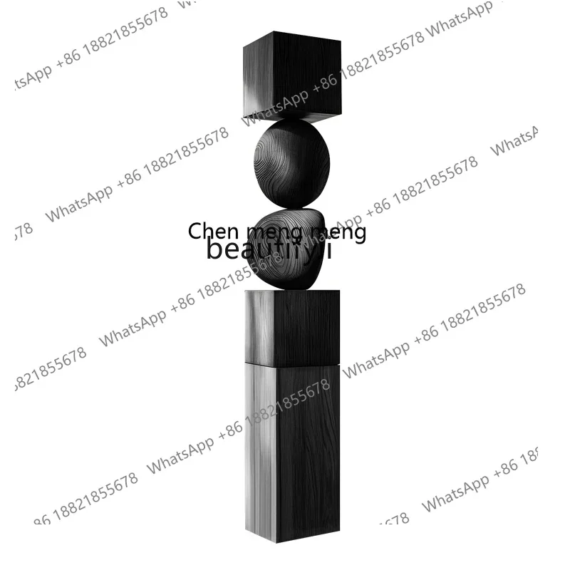 Wood carving floor-to-ceiling ornaments Hotel sales office Staircase entrance Decorative art sculpture installation