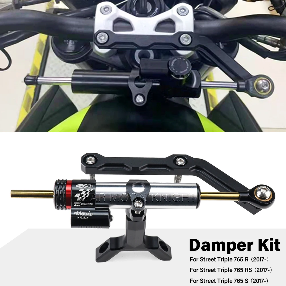 Für Street Triple 765R 765RS 765S 765 R / RS / S (2017-2025) Motorräder Zubehör Lenkung Stabilisieren Dämpfer Halterung Mount Kit