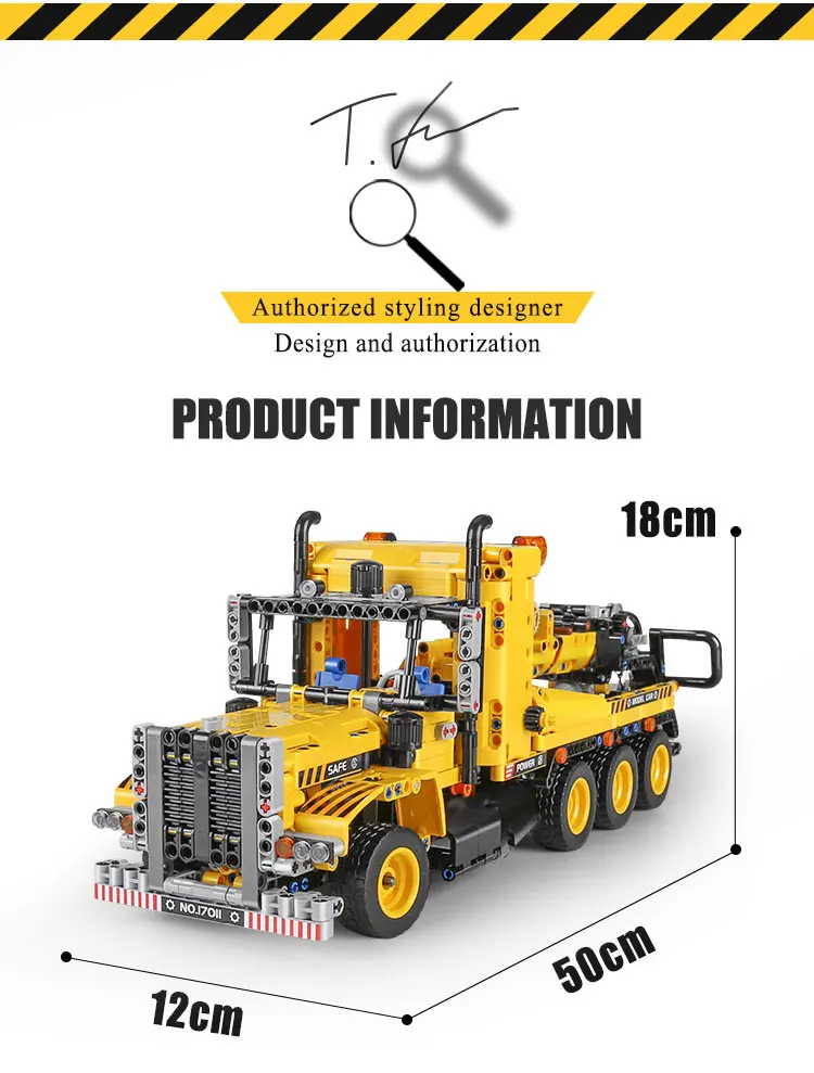 Mould King 17011 Technical Car Toys The MOC-43434 Tow Truck Building Block Engineering Truck Brick Set Kids Christmas Gift