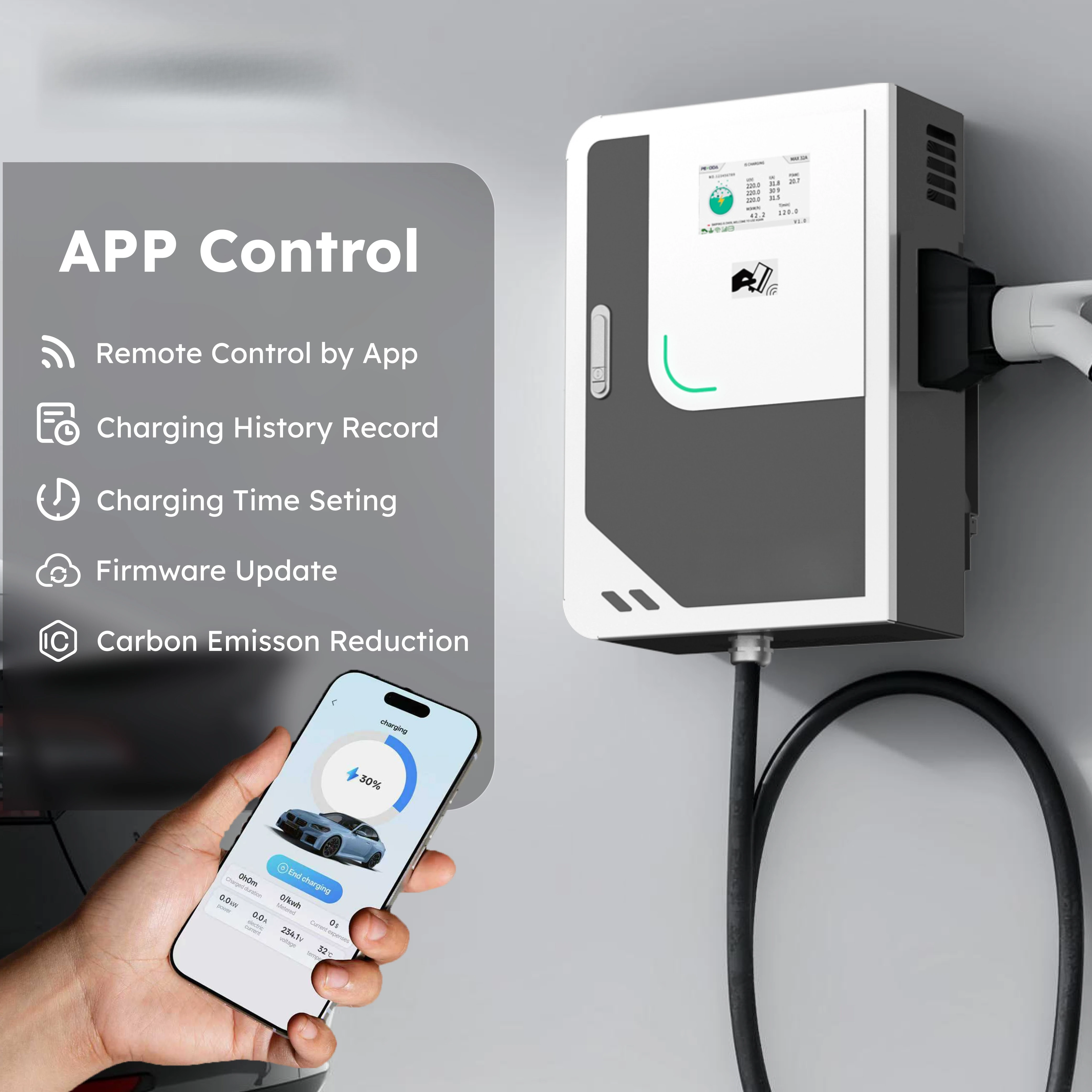 21kw 28kw Single Phase DC Level 3 Fast Charging Station Ev Wall Charger EV DC Charger CCS2 Ocpp Ev Charging Station Dc Wallbox