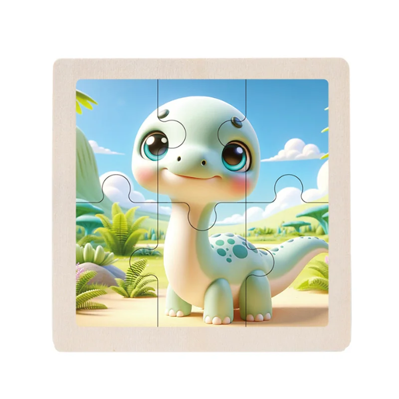 6Piece Wooden Puzzle Children Montessori Toys Dinosaur Ocean Animal Cognitive Toy Jigsaw Puzzles Educational Toys For Kids