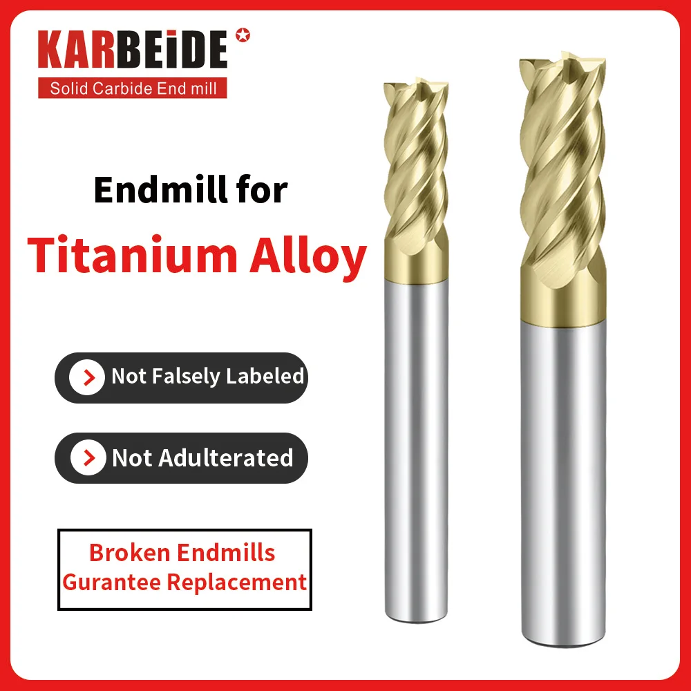 KARBEIDE Carbide Titanium alloy End Mills 4 Flute ZrN Coating,for Titanium alloy