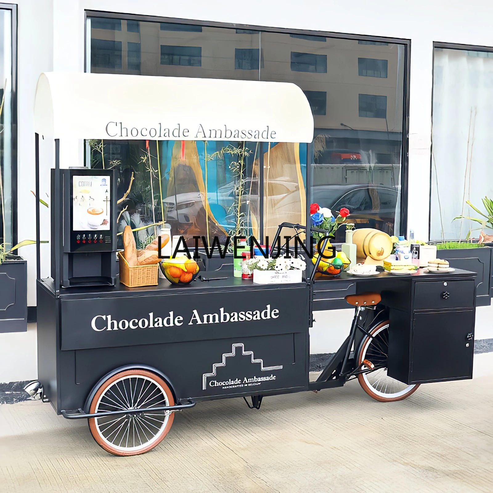 

LYN Commercial Food Street Mobile Booth Car Milk Tea Coffee Ice Cream Riding Three-wheeled Dining Car