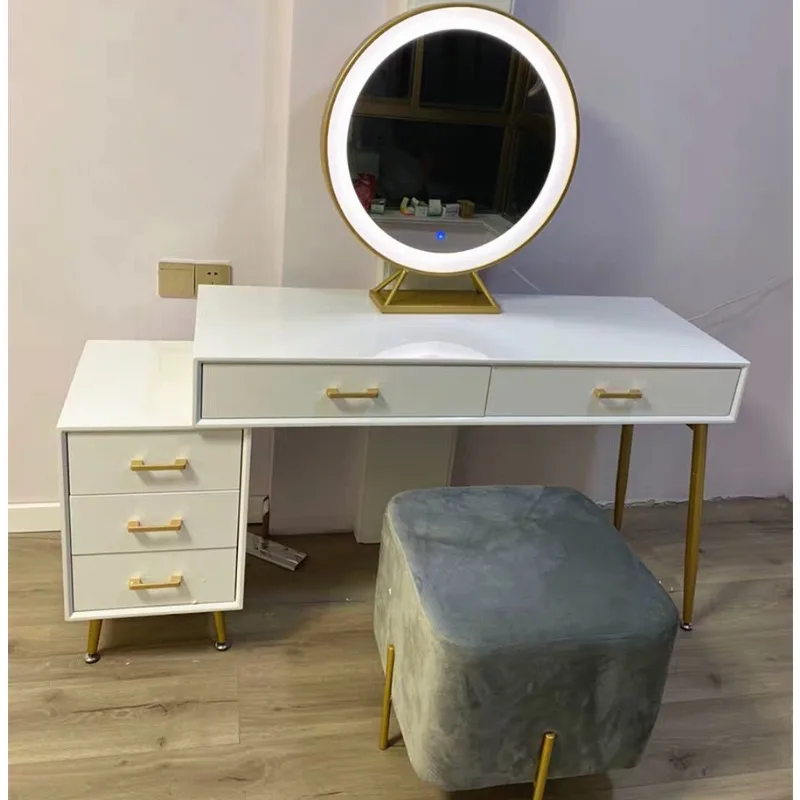 Hot Sale Best Price Nordic newest design mirrored makeup dressing table with mirror