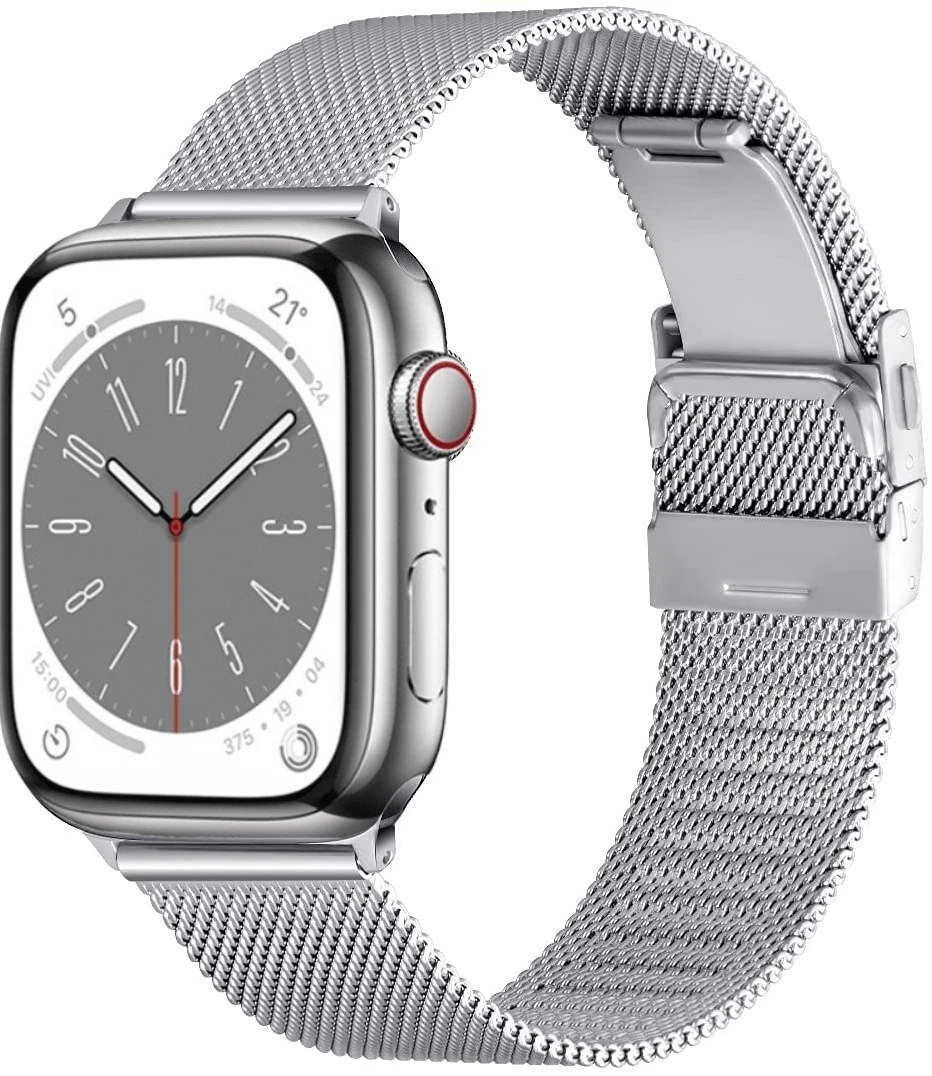 Metal strap For Apple watch Ultra 49mm 10 46mm 42mm 9 8 7 45mm 41mm Milanese butterfly buckle band For iWatch 6 5 4 SE 44mm 40mm