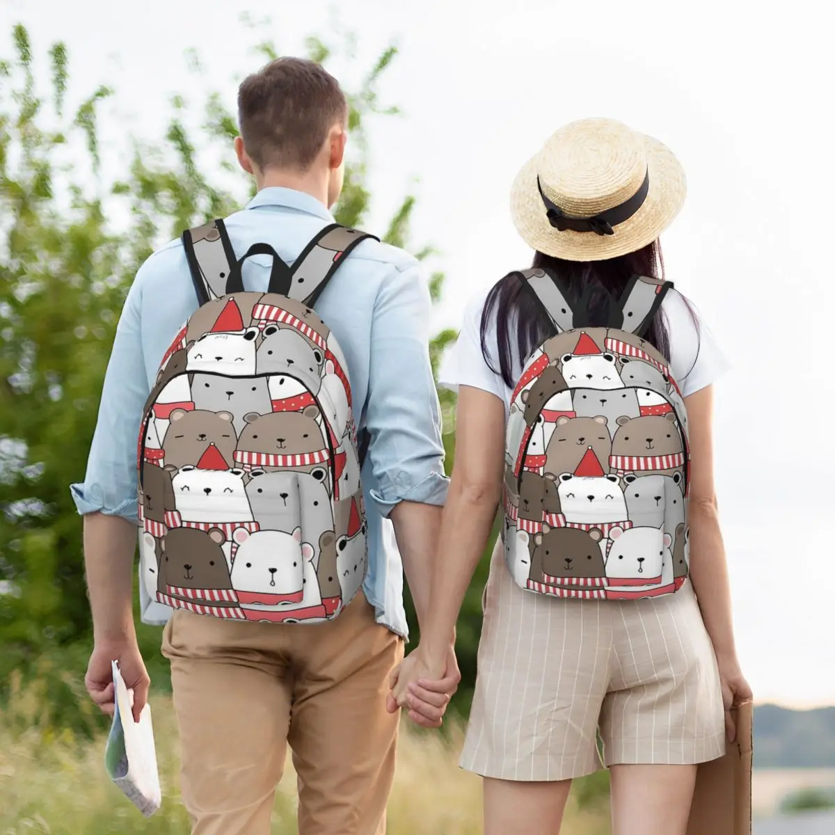 

Polar Bear Backpack Student Boys Girls BookBag Kids School Bag Laptop Shoulder Bags for Men Women