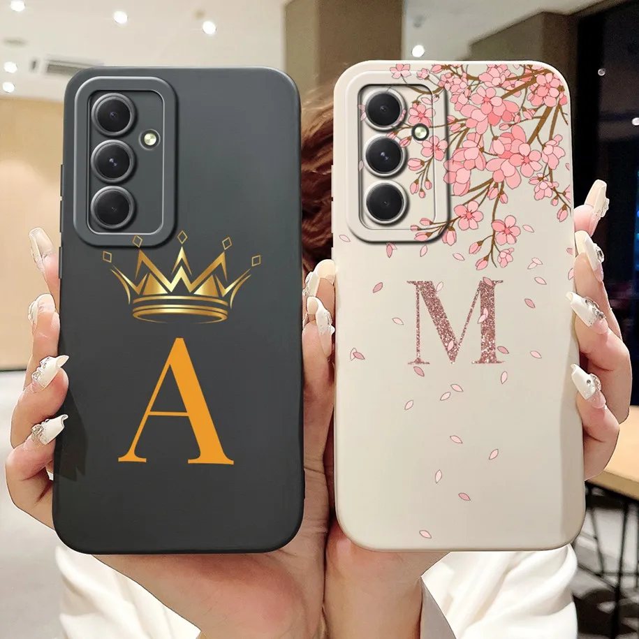 For Samsung Galaxy S24 FE Case SM-S721B Lovely Crown Letters Silicone Phone Cover For Samsung S24FE Funda Lens Protection Bumper