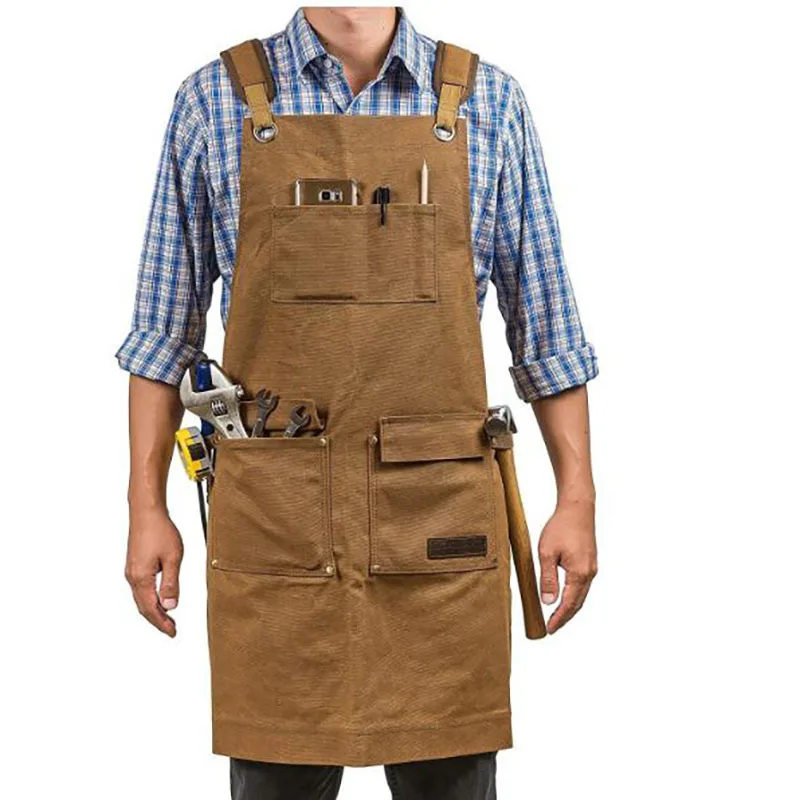 

Фартуки для плотников, электриков, авторемонтников, садовых работ, индивидуальные толстые парусные и функциональные фартуки с несколькими карманами.