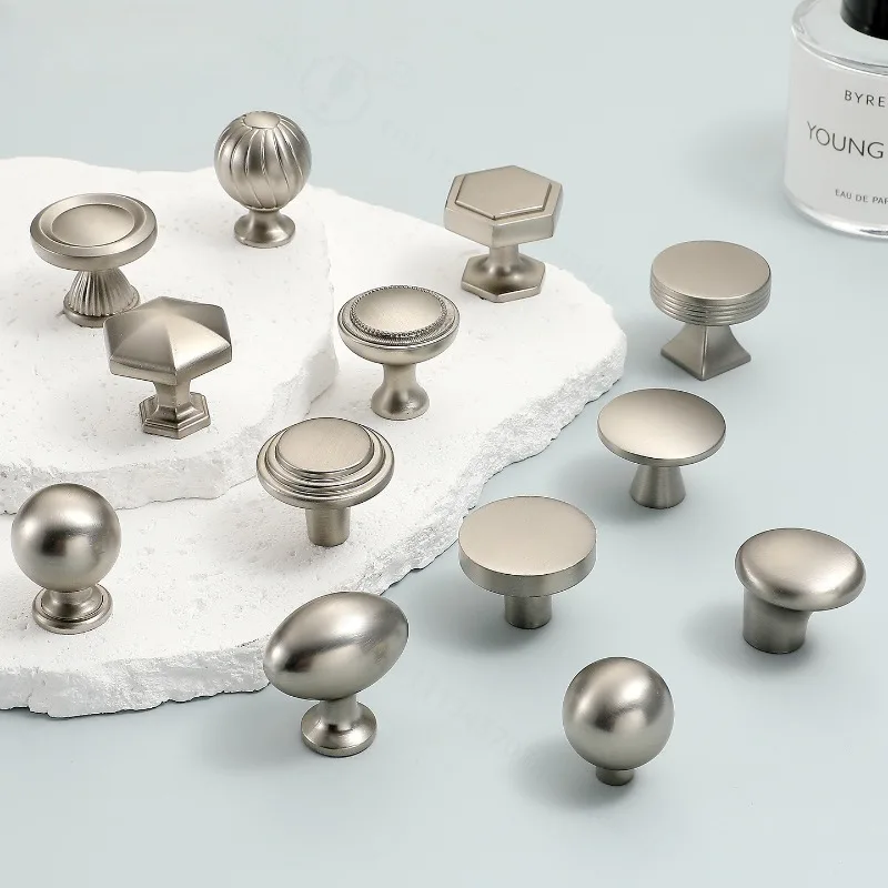 Zinc Alloy Single Hole Cabinet Pulls Minimalist Drawer Knobs Light Luxury Furniture Handles for Closet TV Cabinet