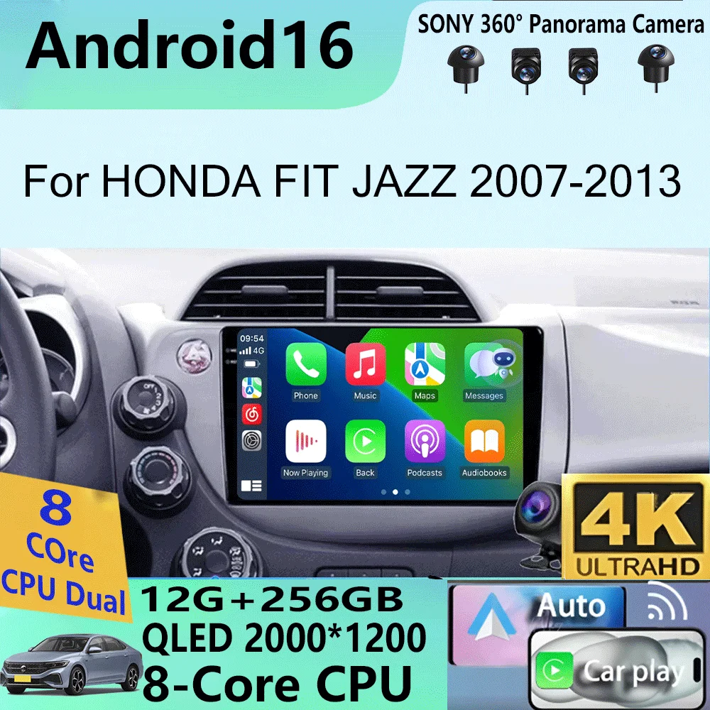 

Android 16 Carplay Car Radio Auto Multimedia Player For HONDA FIT JAZZ 2007-2013 Autoradio GPS Stereo 2din Head Unit