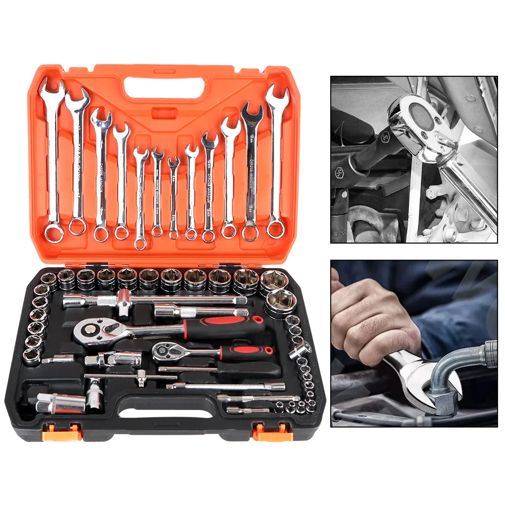 

61 Pcs/Set Wheel Bearing Car Repair Kit Seal Driver Installer Remover Automotive Tools Hand Tool Mechanical Socket Wrench