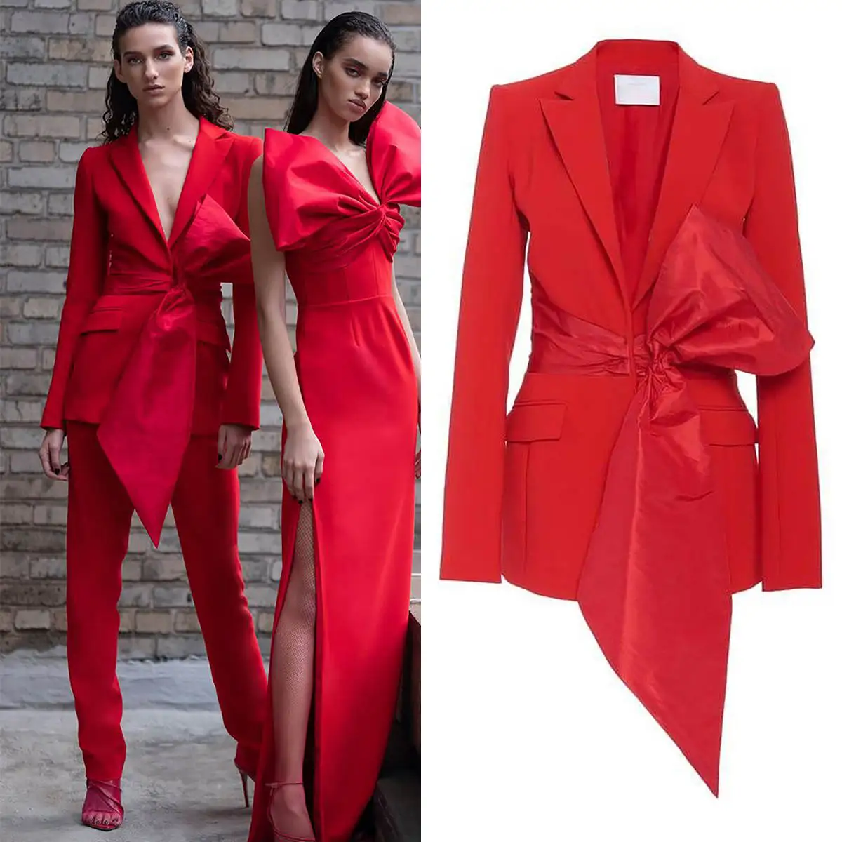 Red Carpet Women Suits Set Slim Fit Ladies Prom Jacket Evening Birthday Party Guest Formal Wear Custom Made 2 Pieces