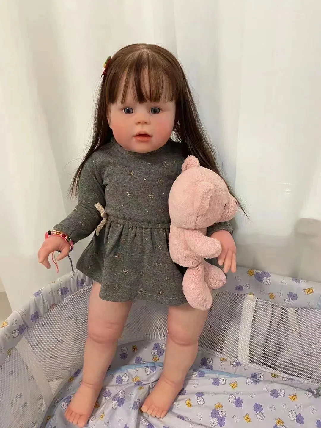 28 inch enorme herboren pop pop Peggy meisje afgewerkte handgemaakte pop echte zachte aanraking herboren babypoppen