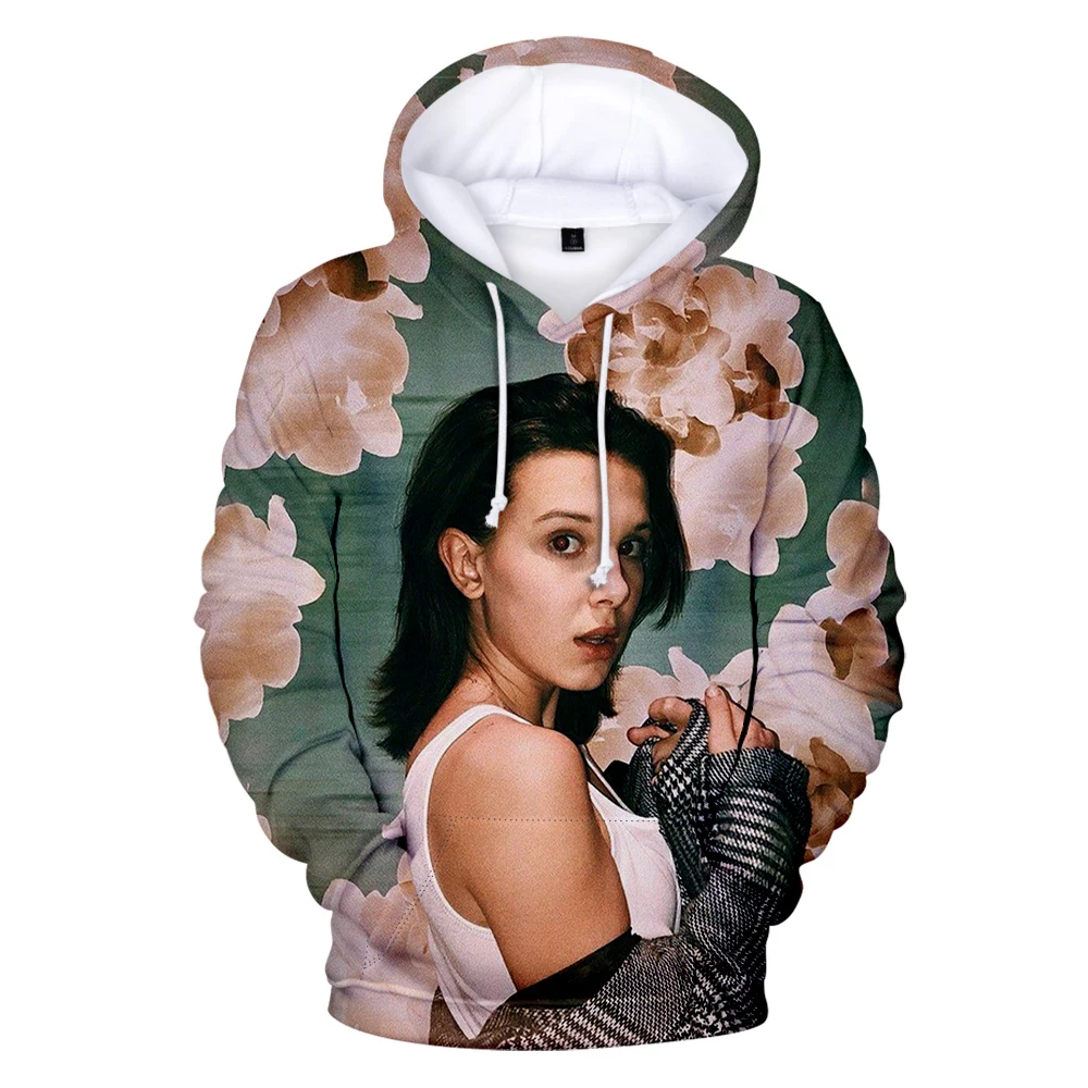 Millie b braun Hoodie Unisex Langarm Männer Frauen Sweatshirt lässigen Stil Popstar 3D Kleidung plus Größe