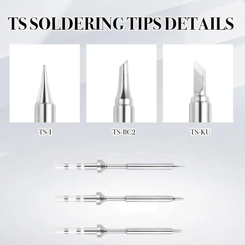 For Pinecil TS100 Soldering Iron Tips Replacement For Mini Portable Micro-Type Solder Pen Stations Tool