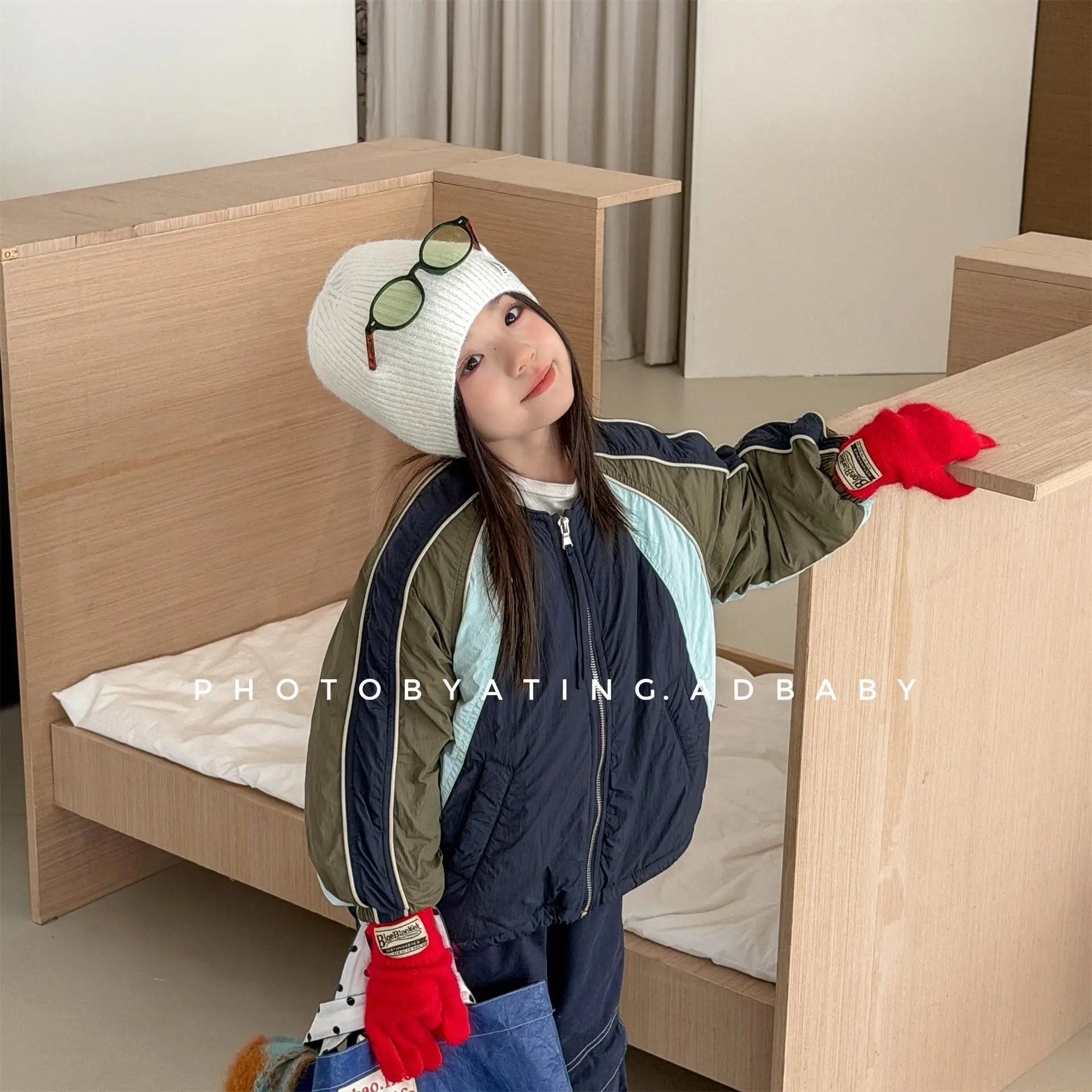 OLEKID 2026 Winter Children Girls Parkas Thicken Warm Spliced Infant Babys Girls Outerwear Coats 1-6Yrs Kids Girls Zipper Jacket