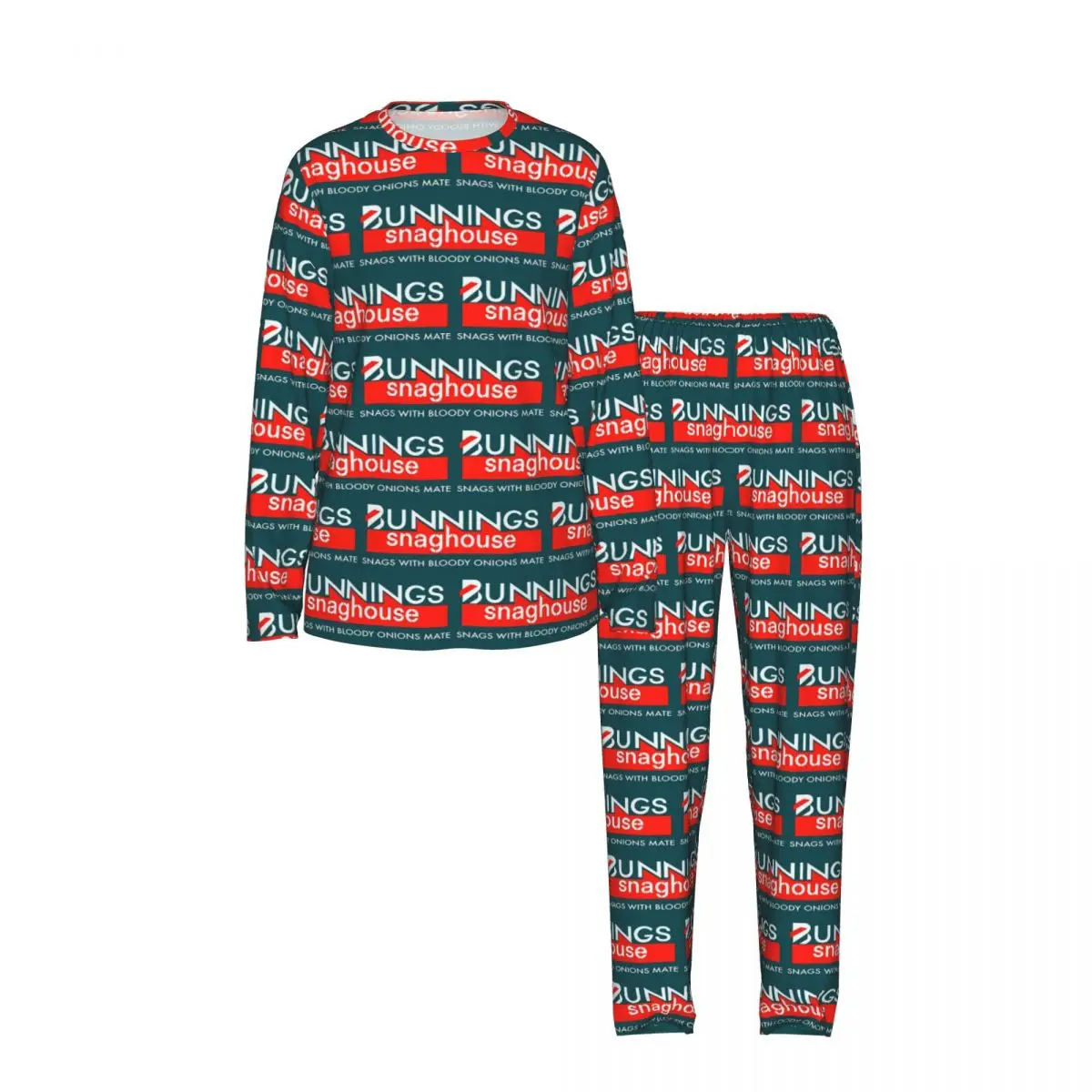 Bunnings Snaghouse Round Neck Long Sleeves Nightdress for Sleeping Sleepshirts Women Loose Pajama Set Long Pants