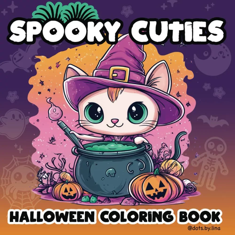 Halloween Spooky Cuties Coloring Book for Stress Relief Art Drawing Book Perfect Gift for Party and Birthday