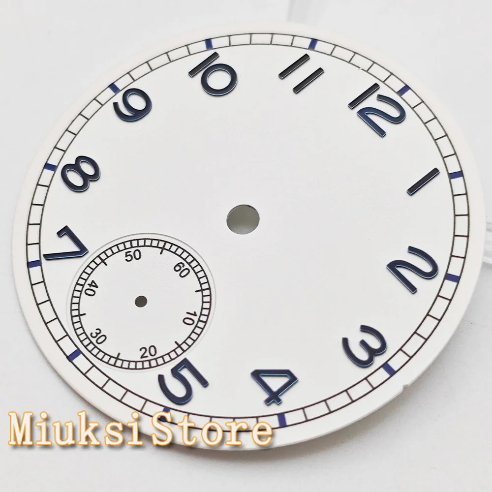 6498 Tarcza 37 mm Czarny Biały Niebieski Tarcza zegarka Zielony Świecący Pasuje do mechanizmu serii ETA 6498 Seagull ST3620 — zdjęcie 3