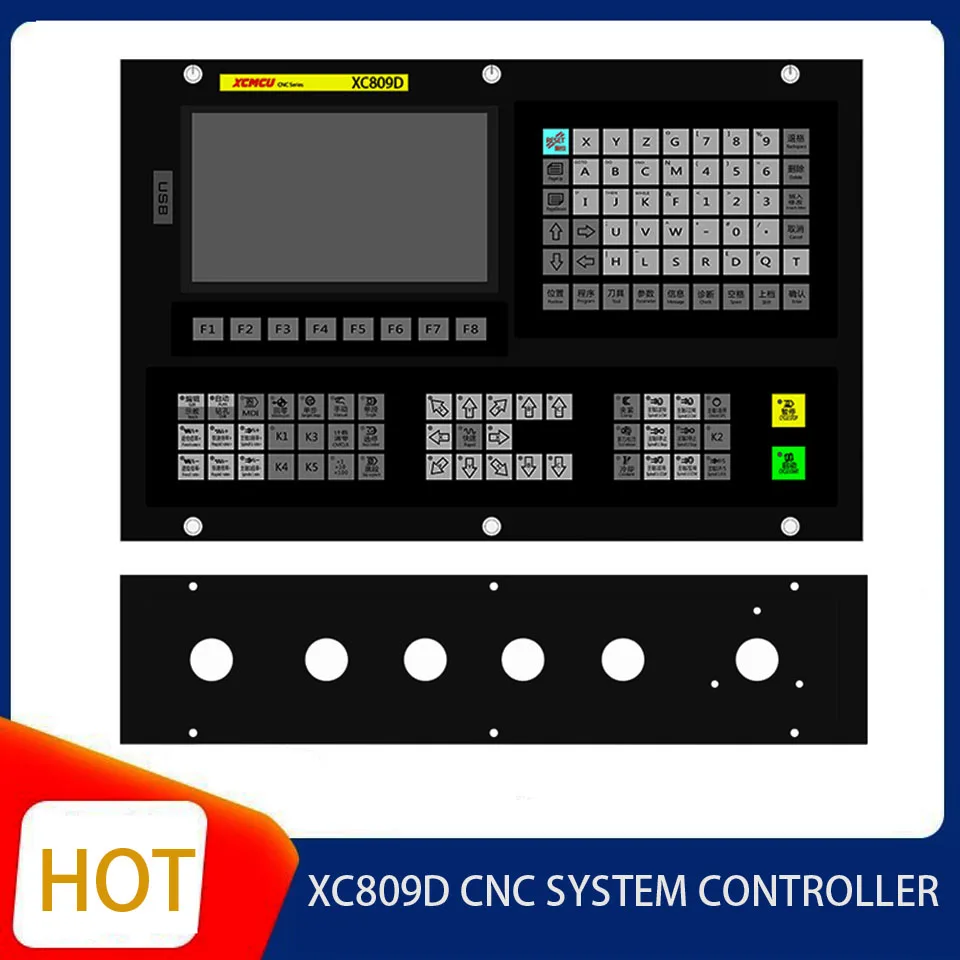 XC809D 3/4/5/6 Axis USB CNC System Controller 24V Supports FANUC G Code Offline Milling, Boring, Tapping, and Drilling Feed