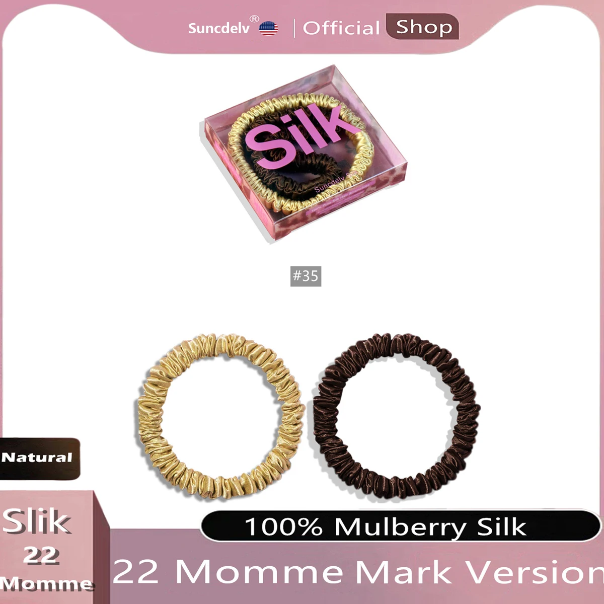 22Momme 100% Silk Scrunchies H - Silk Tie Woven recension och pris