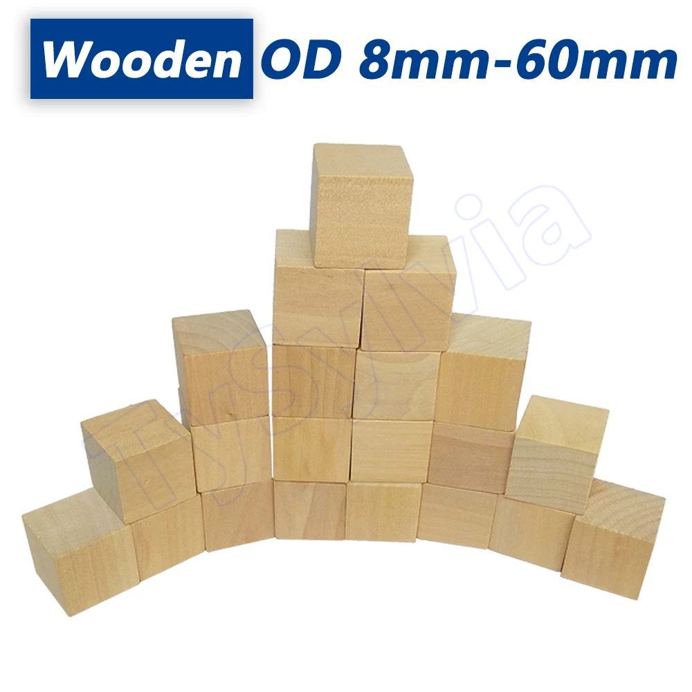 

Wooden Cubes Wood Blocks Natural Unfinished Wood Square Blank Wooden Blocks 8mm to 60mm