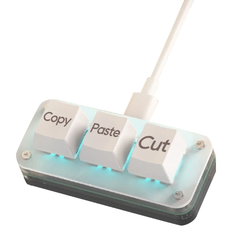 Mini clavier jeu personnalisable Macropad à 3 touches, clavier programmation RVB
