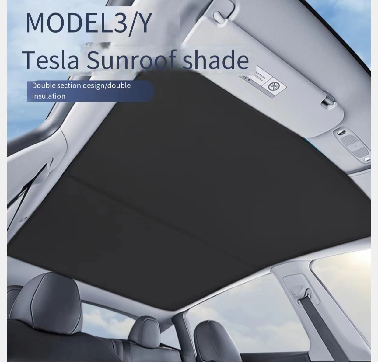 Applicable to Tesla model3/Y skylight skylight curtain shade shade net ceiling special sunscreen and heat insulation shade block