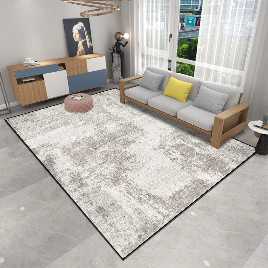 Modern Abstract Carpets for Living Room Simple Solid Color Rugs for Bedroom Large Area Non-slip Easy Cleaning Entrance Door Mat