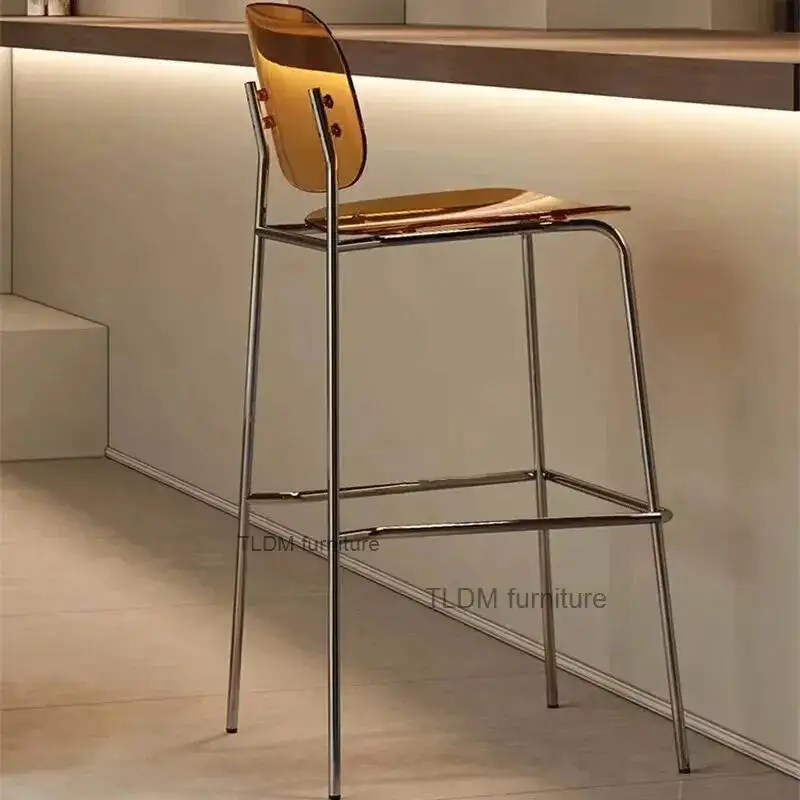 البراز الراقي الشمال مسند الظهر القهوة عالية المطبخ متجر المنزلية بار مصمم الكراسي بار الأثاث الاكريليك البلاستيك بار البراز #2
