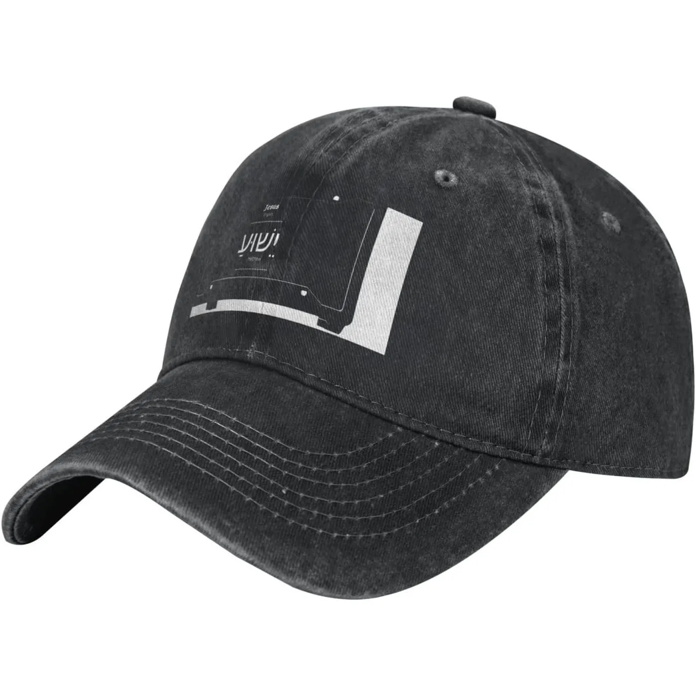 Hebrew Yeshua Graphic Baseball Cap Washed Denim Adjustable Sports Dad Hat for Unisex