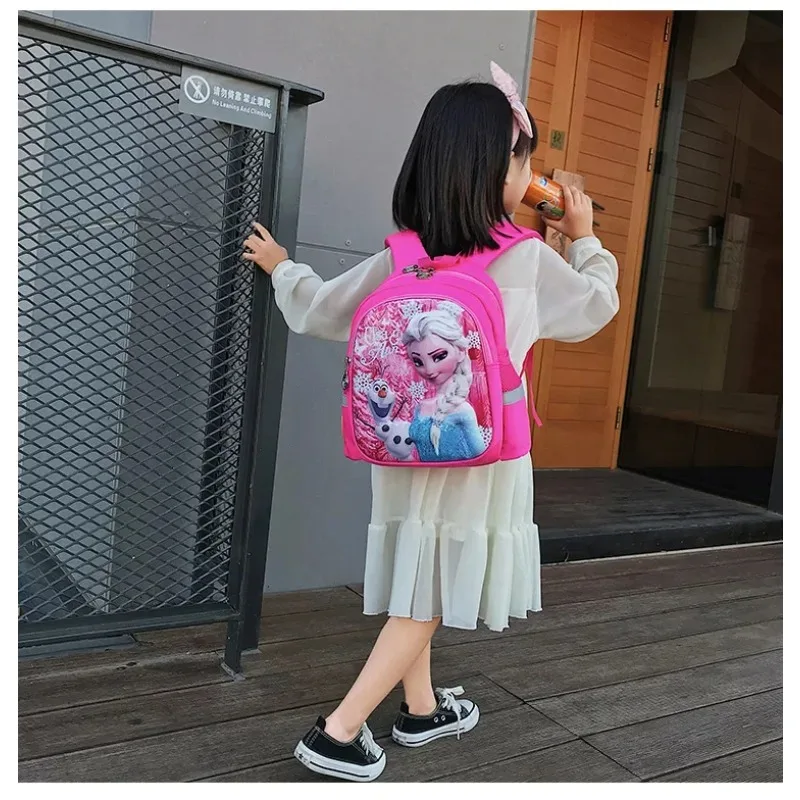 Disney Kindergarten School Bag Cartoon Elsa Light Backpack Fashion Boy Girl Kids zaino ad alta capacità Lovable bagaglio Bag nuovo