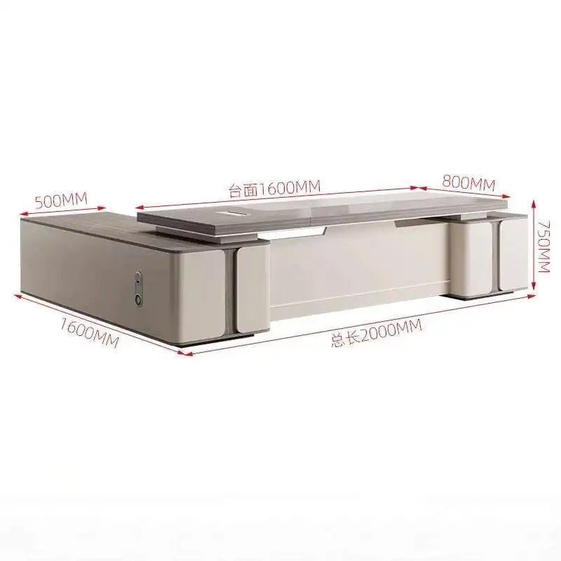 Design, hochwertiger Boss-Schreibtisch, schlicht, modern, maßgeschneidert, ungewöhnliches Zubehör, Schreibtische, Schubladen, Aktenschränke, Büromöbel
