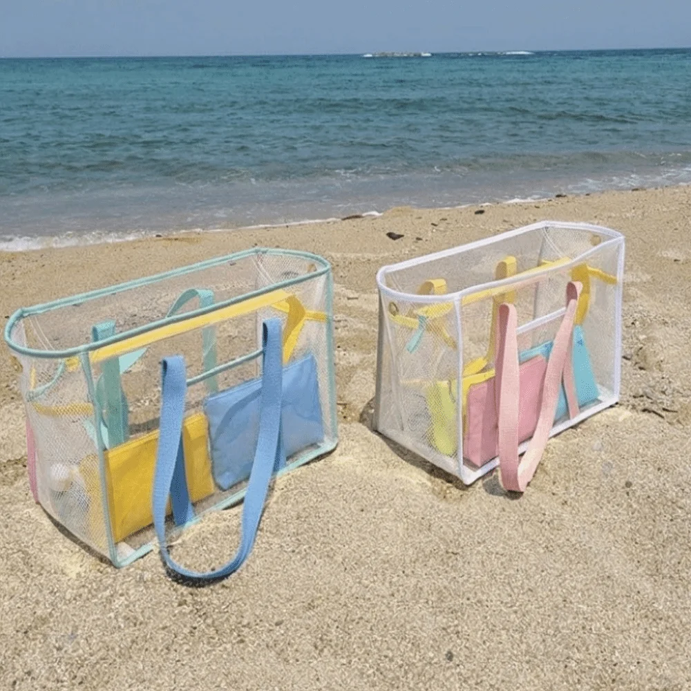 

Transparent PVC Transparent Beach Bag Large-capacity Waterproof Design Fitness Bag Durable PVC Shoulder Bag Fitness Swimming