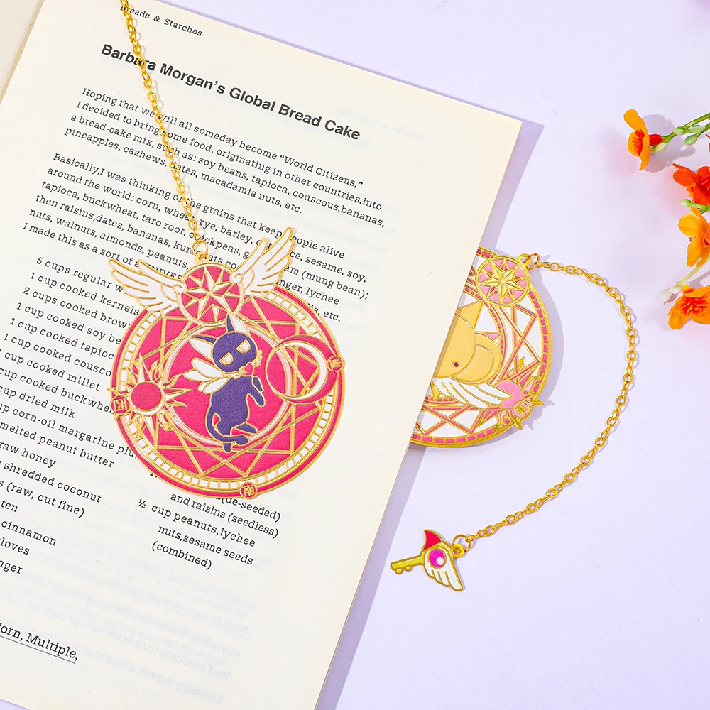 Segnalibro in metallo Magical Girl: Sakura no Sakura Accessori per libri per gli amanti degli anime Materiale scolastico per studenti Cancelleria per ufficio per insegnanti