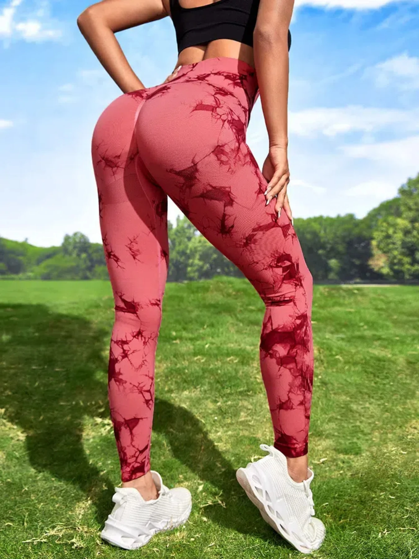 Sexy Women Gym Yoga Leggings High Waist Push Up Pants Tie Dye Seamless Fitness Workout Sports Tights Running Pants