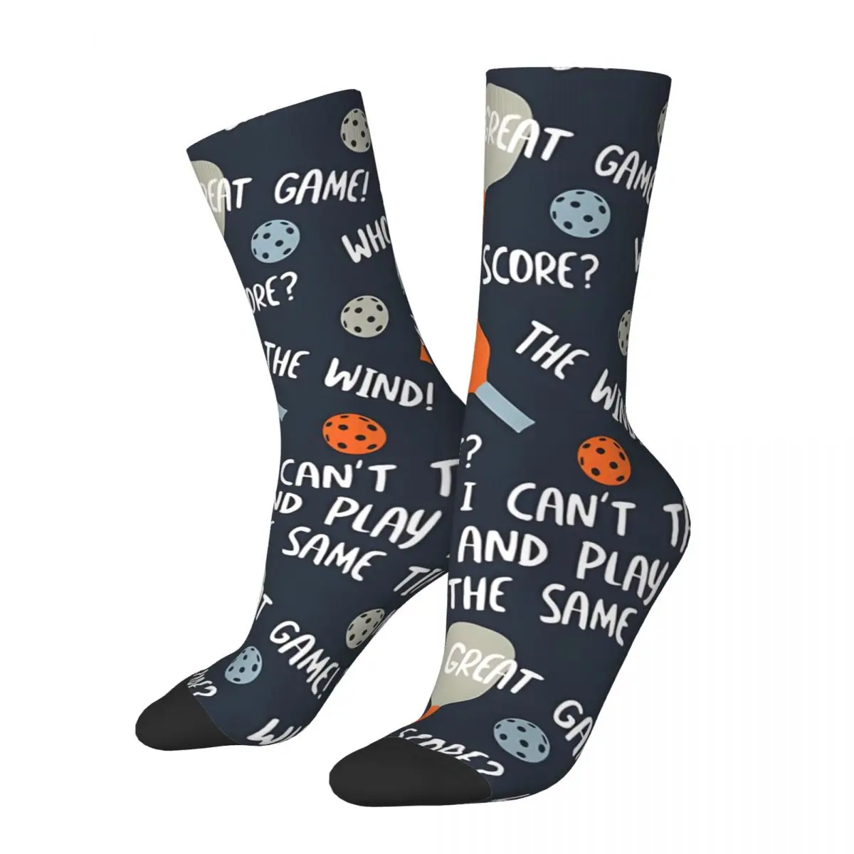 Pickleball Talk Men's Socks Retro Harajuku Street Style Novelty Seamless Crew Sock