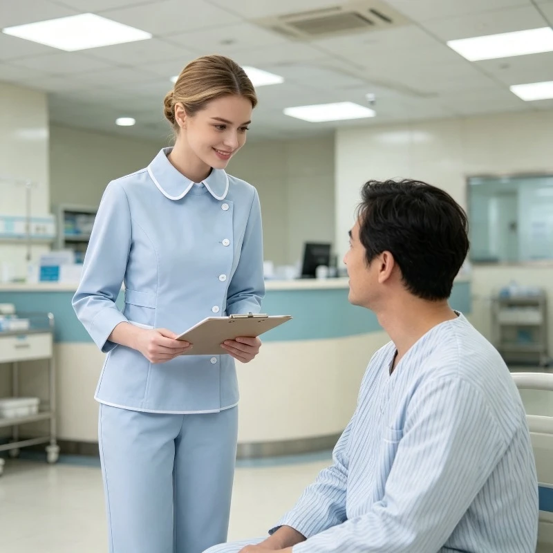 Long Sleeved Split Nurse Uniform Women's Lapel Slanted Buckle Workwear, Medical Beauty Salon, Dental Clinic Medical Staff Set