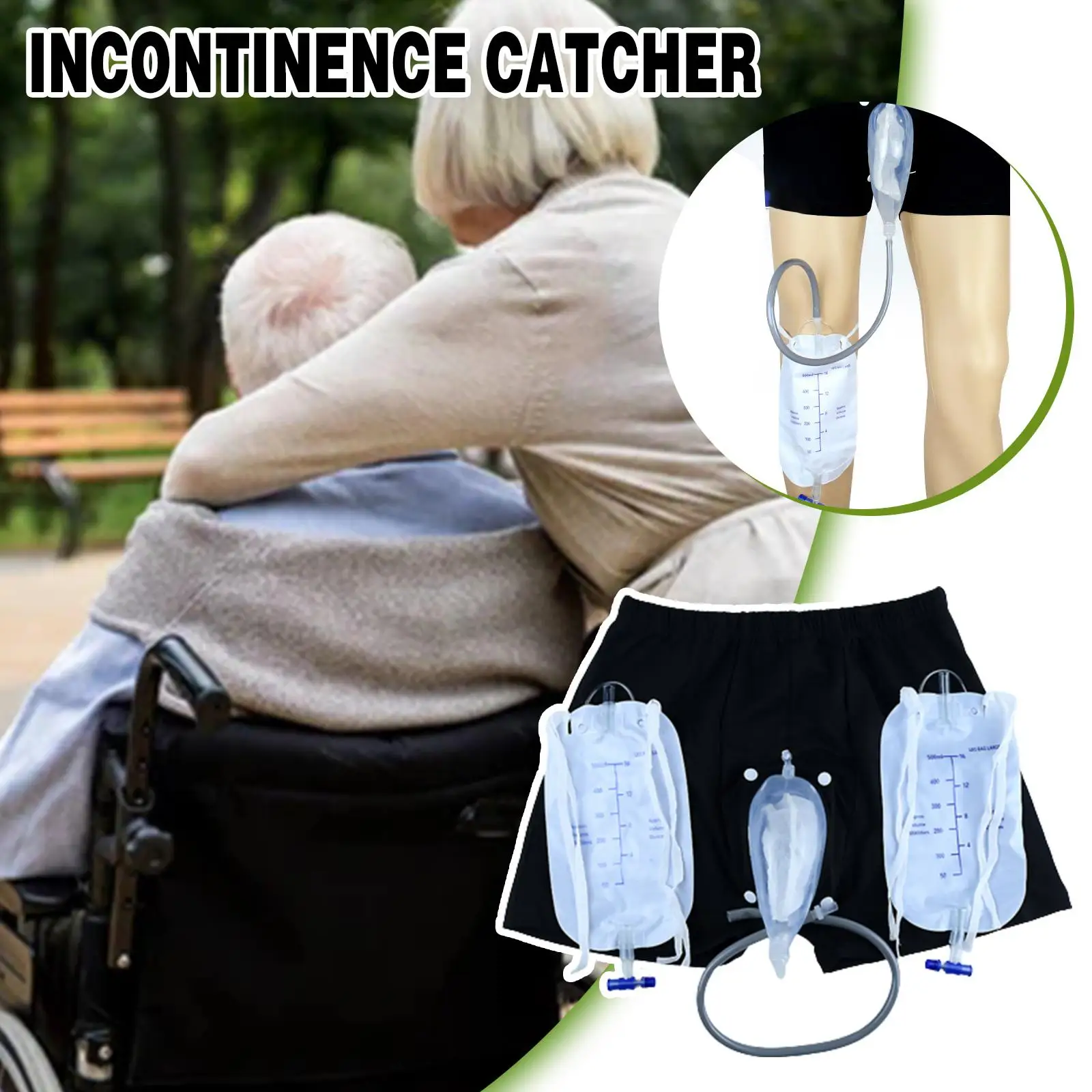 Reusable Urinary Receiver For Men Elderly Urine Collector Kit Panties Fixed Urine Catheter Urinary Bag For Urine Incontinence