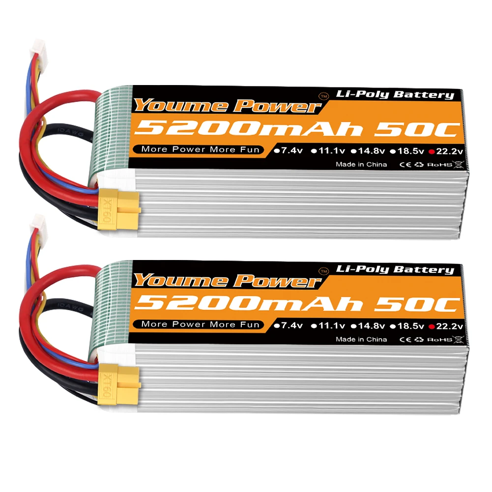 1/2 Pack Yowoo 6S 22,2V 5200mAh 6500mAh Lipo-Akku XT90 EC5 XT60 50C 60C RC Flugzeug Hubschrauber Auto Boot LKW Teile
