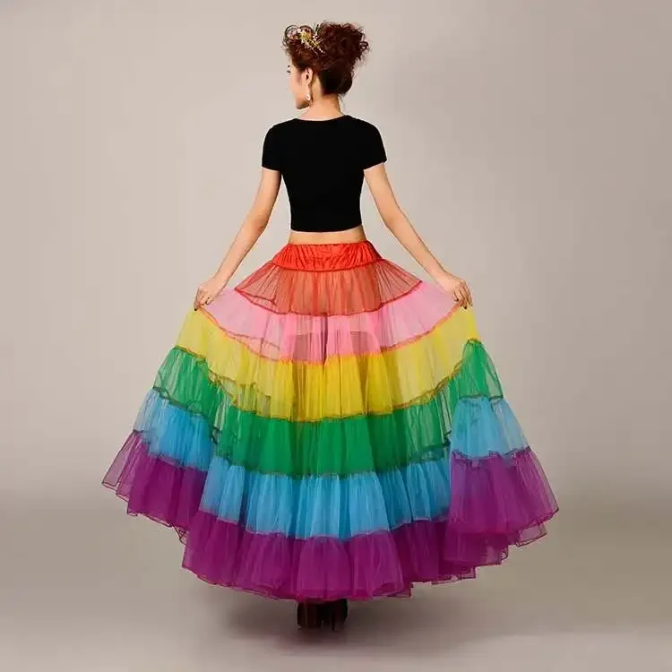Aangepaste MYYBLE 2024 Nieuwe Bruid Zonder Been Trouwjurk Rok Kleur Grote Slinger Dans Halve lengte Mesh Tutu Rokken Petticoat