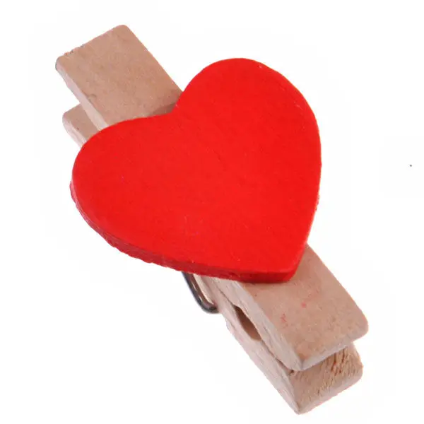 Mini Heart Wooden Paper Towel Clips, 10pcs Napkin Holder for Kitchen & Dining Room Decor - view 5