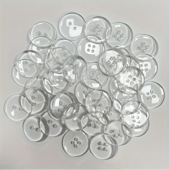 Transparent Resin Buttons Set - Two Eyes & Four Eyes Bread & Medicine Tablet Style for Blazer Shirt Coat Linin Decoration