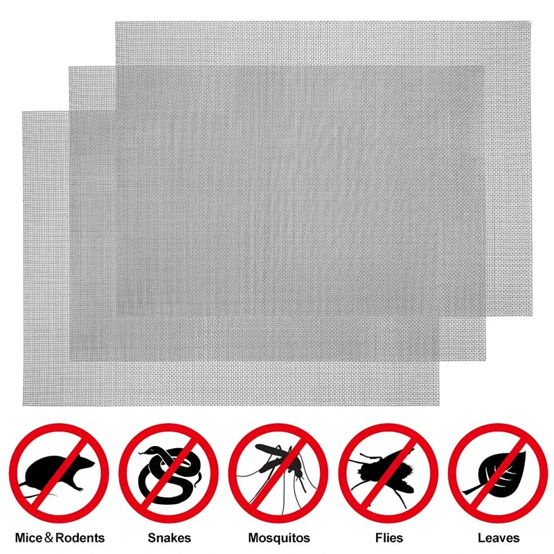 

2pc 20 Mesh 1mm Stainless Steel Woven Mesh Fly Screen Rodent Filter Net Insect Control Anti-mouse Metal Pest Proofing Mesh Sheet