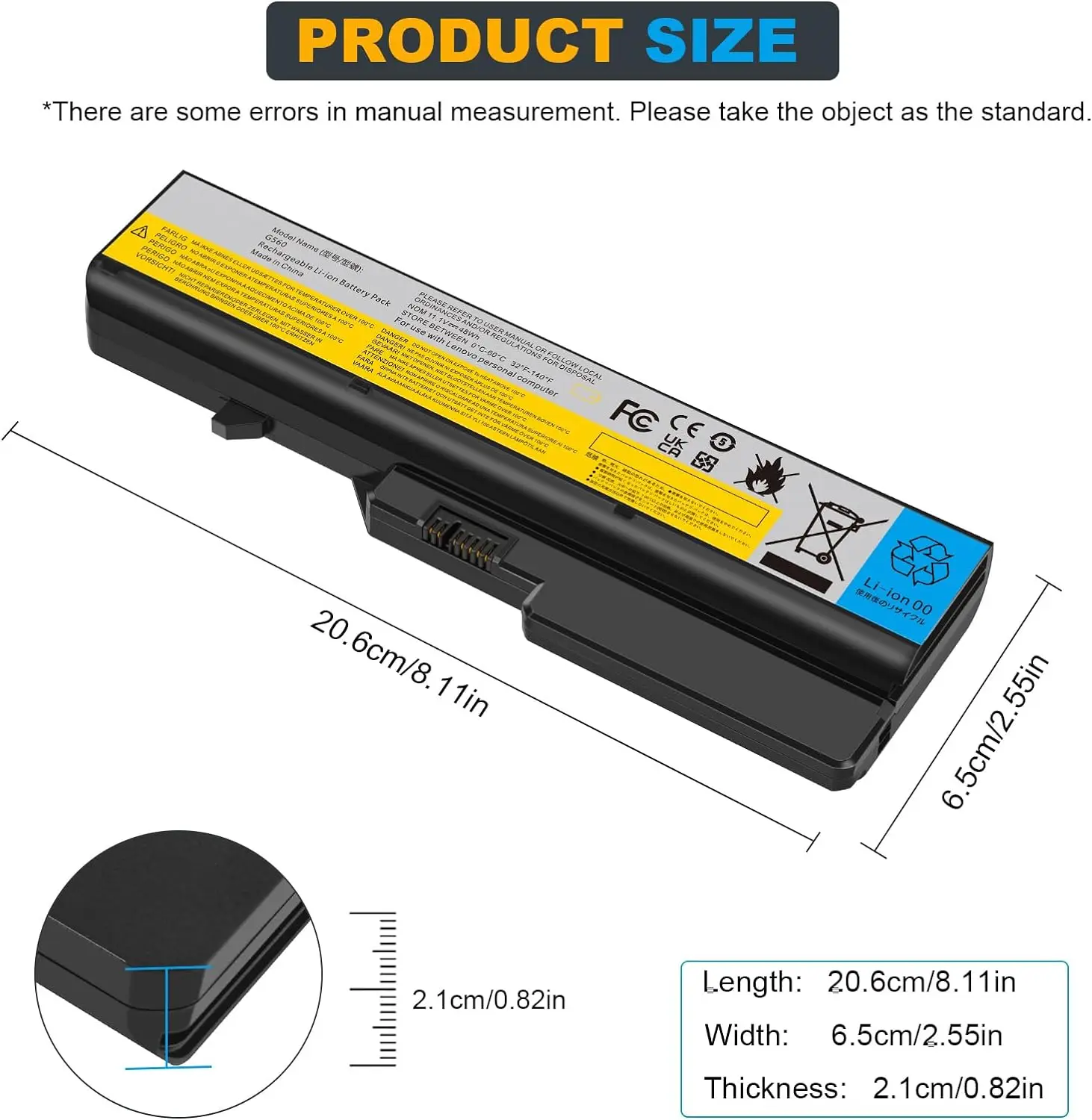 Laptop Battery for Lenovo G460 G465 G470 G475 G560 B470 B570 IdeaPad V360 V370 V470 V570 Z370Z465 Z470 Z560 Z570 Z575 L09S6Y02