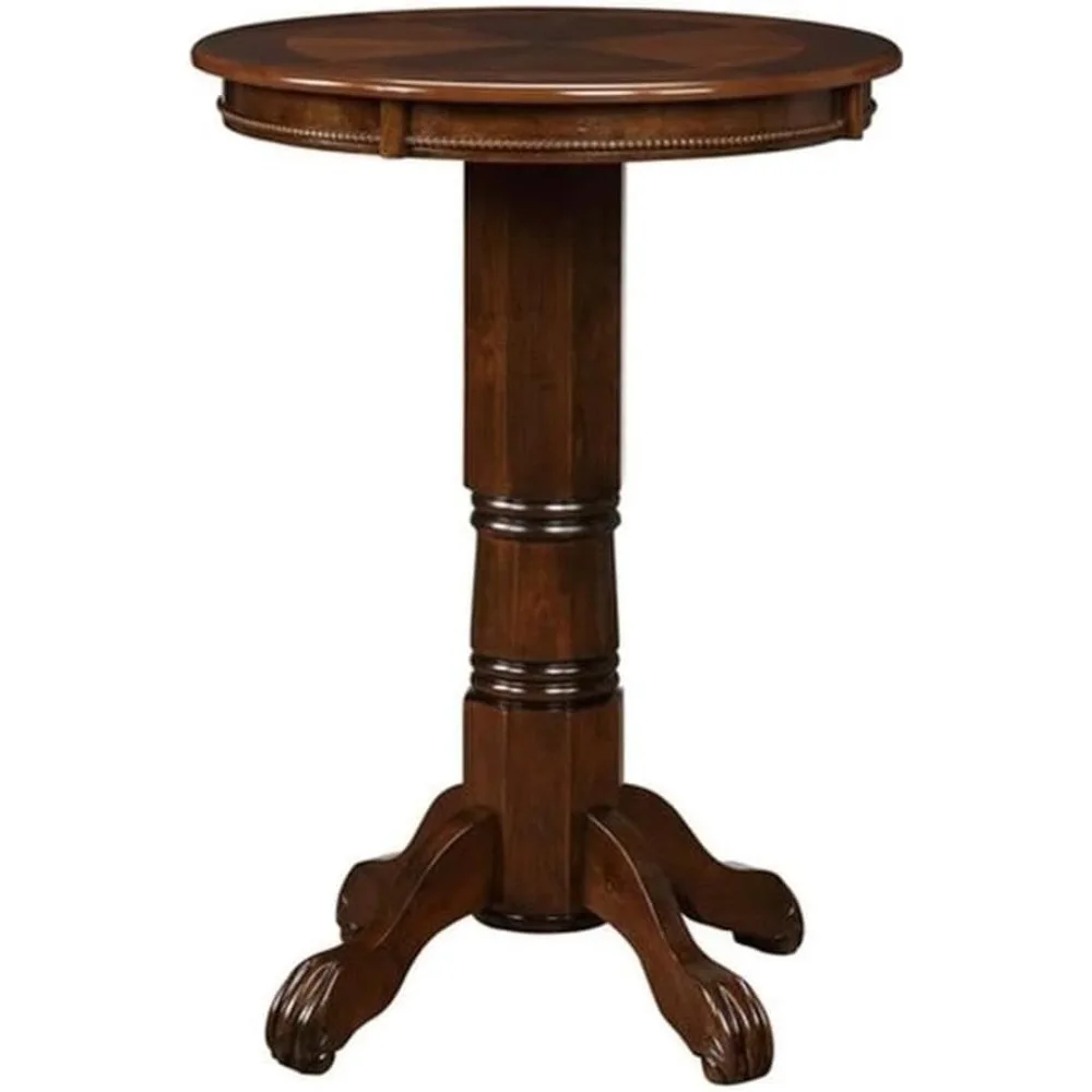 BOWERY HILL Tavolo da pub tradizionale in legno con artigli e piedini a sfera in cappuccino